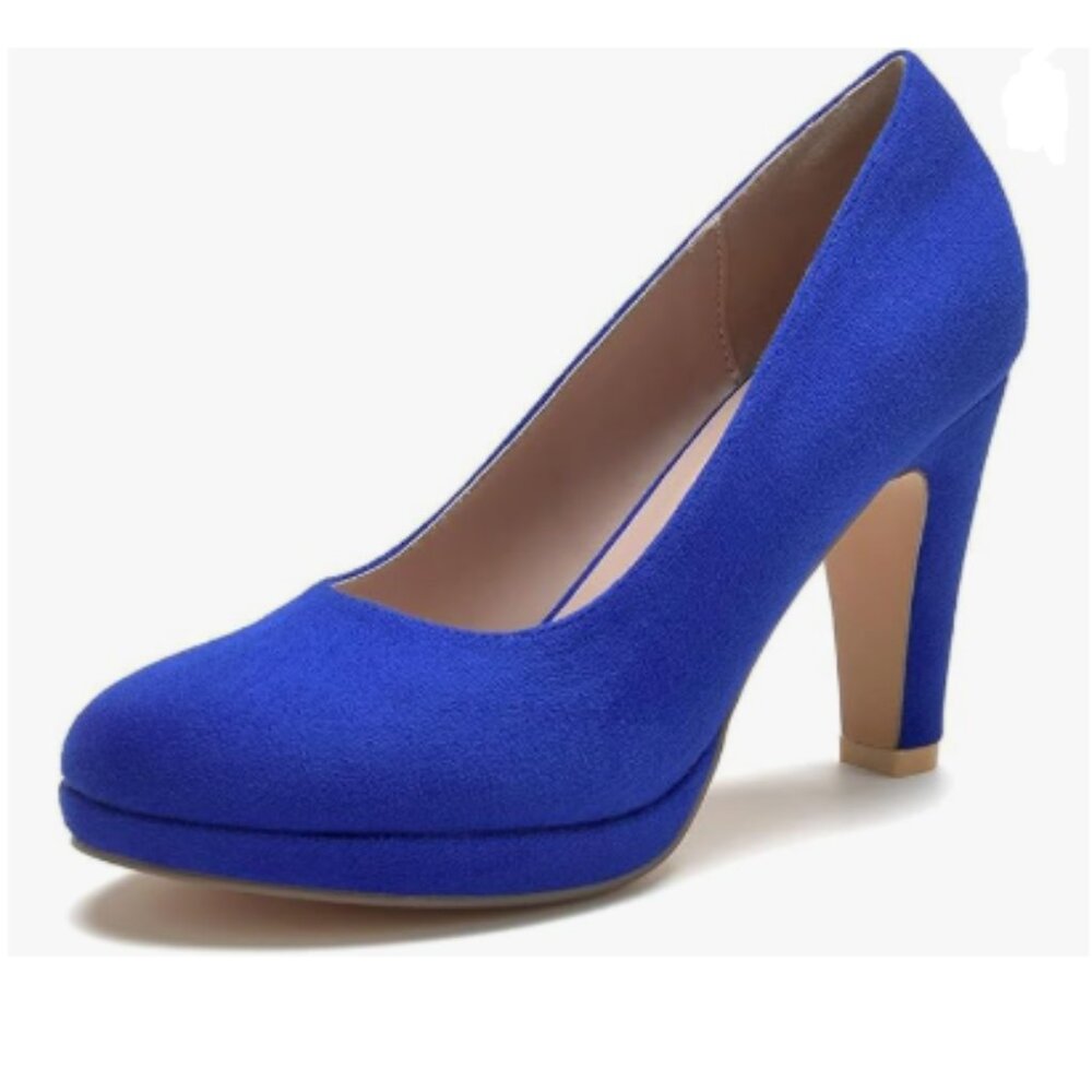 Classic Blue Suede Pump for Women
